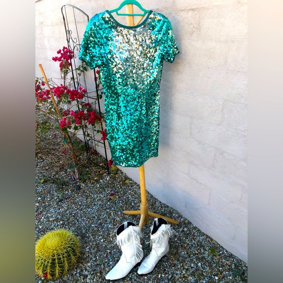 mini ombré beaded and sequin mini dress - Picture 1 of 13